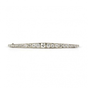 Platinum Old Cut Diamond Brooch 3.25ct